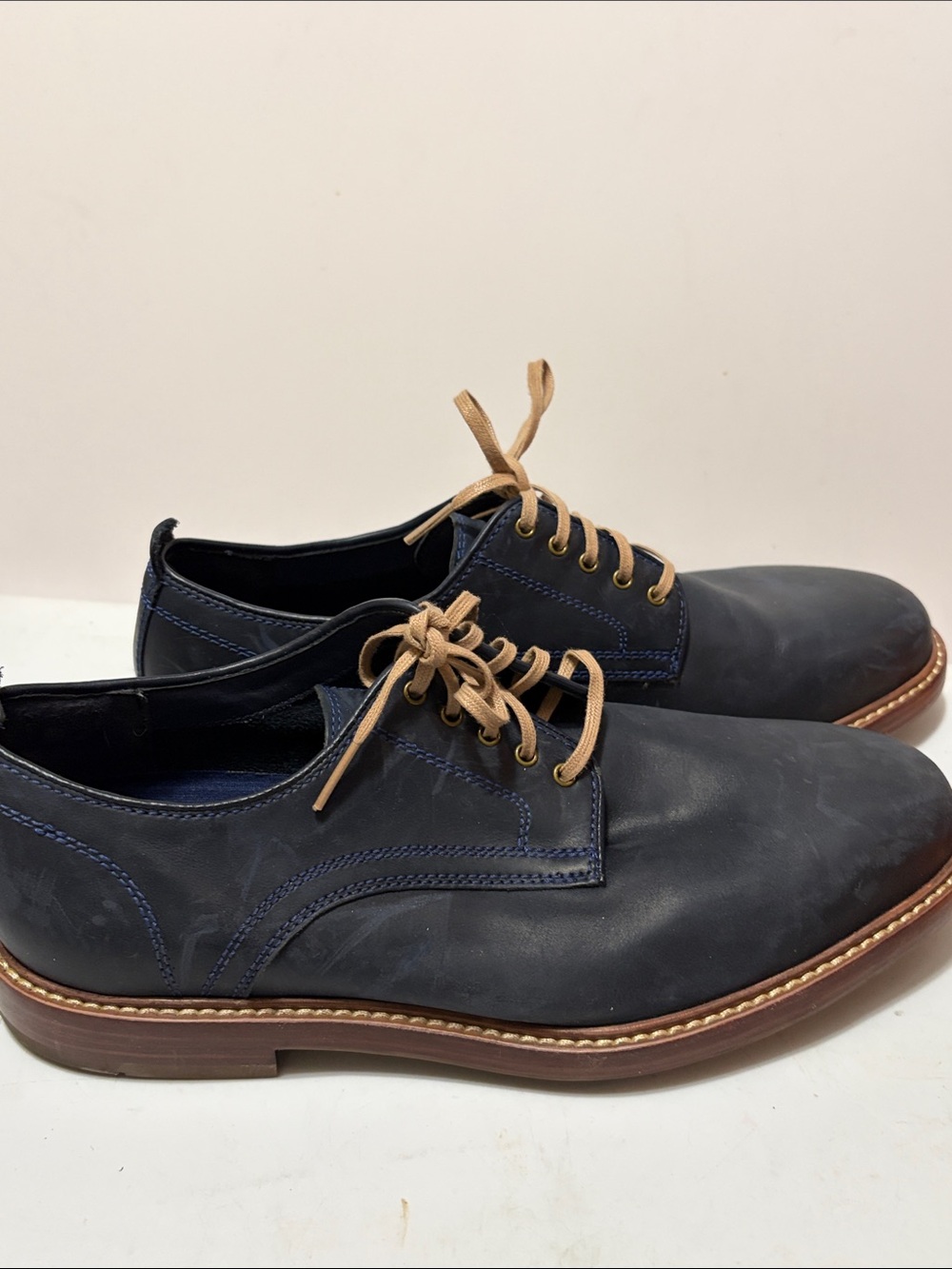 Cole Haan Men's Blue Leather Derby Shoes with Lace Up Sz 8M - Picture 9 of 11